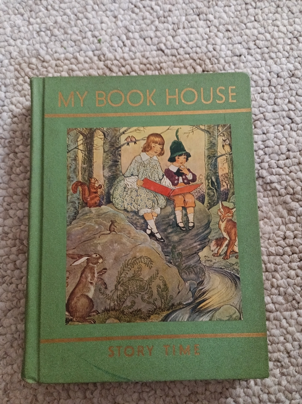 Vintage Green Cloth Hard Cover Children’s Story Book "My Book House